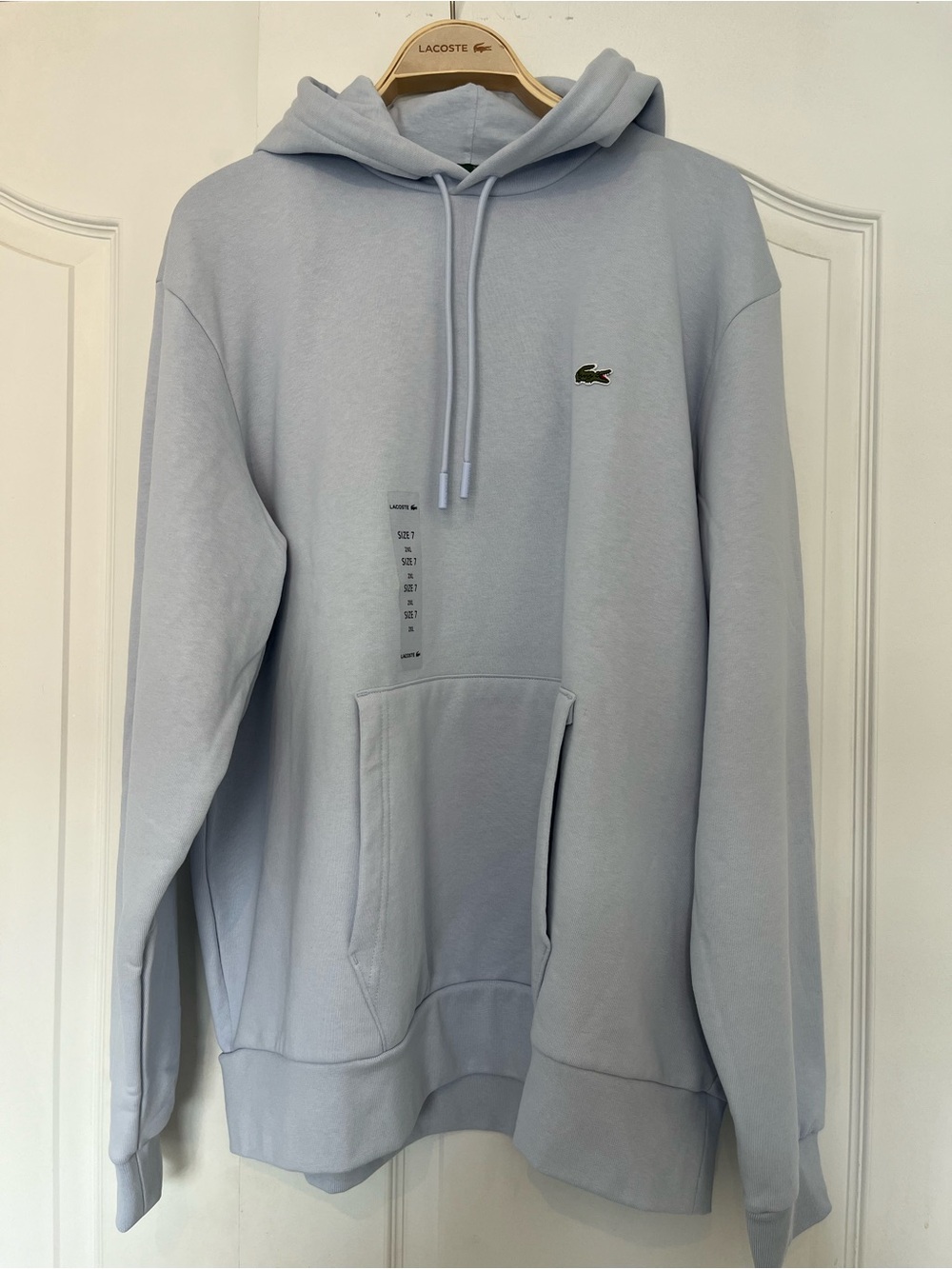 Lacoste Pale Blue Men's Hooded Sweatshirt COTTON, XXL